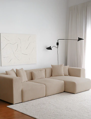 Abby Modüler L Koltuk Bej (110x305x68 cm)