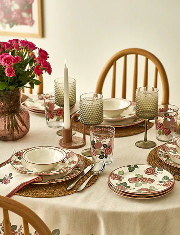 Rose Porselen Bordürlü Servis Tabağı (27 cm)