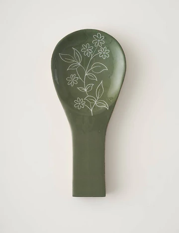 Floral Mango Kirli Kaşıklık Yeşil (25x11,2x2 cm)