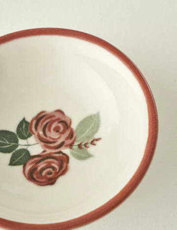 Rose Porselen 3'lü Kase (13 cm)