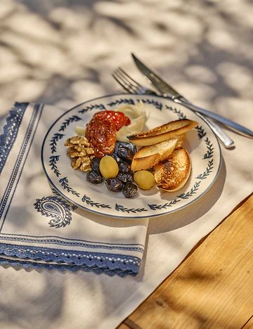 Paisley 6'lı Porselen Pasta Tabağı Seti Mavi (21 cm)