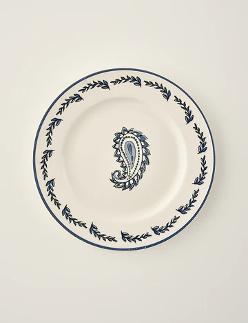 Paisley 6'lı Porselen Pasta Tabağı Seti Mavi (21 cm)
