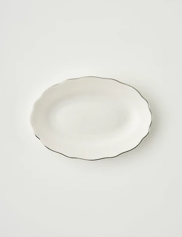 Victoria Porselen Sunum Tabağı Silver (25 cm)