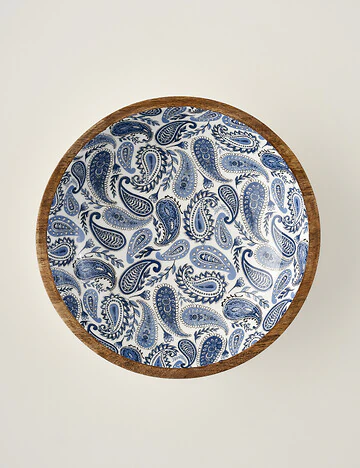 Paisley Mango Sunum Kasesi Mavi (30x8 cm)