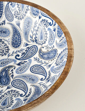 Paisley Mango Sunum Kasesi Mavi (30x8 cm)