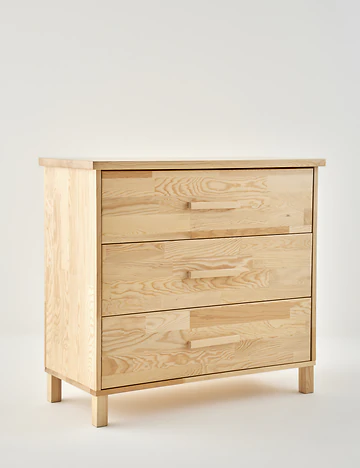 Monroe 3 Çekmeceli Şifonyer Naturel (96x40x86 cm)