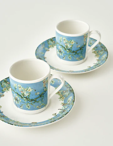 Van Gogh Almond Blossom 2'li Kahve Fincanı Seti Turkuaz (90 cc)