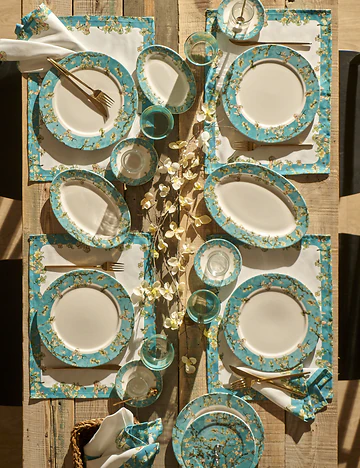 Van Gogh Almond Blossom Porselen Servis Tabağı Turkuaz (27 cm)