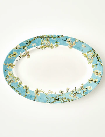 Van Gogh Almond Blossom Porselen Sunum Tabağı Turkuaz (30 cm)