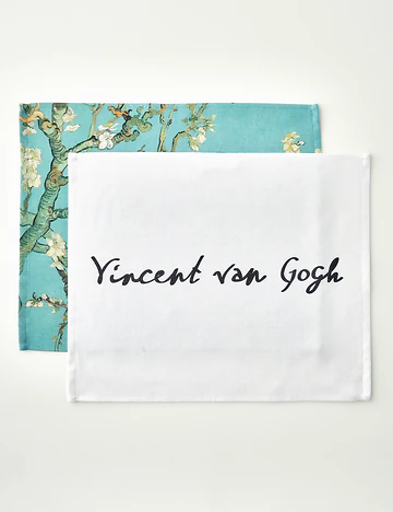 Van Gogh Almond Blossom Pamuklu 2'li Kurulama Bezi Turkuaz (40x50 cm)