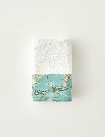 %100 Pamuk Van Gogh Almond Blossom El Havlusu Turkuaz (30x50 cm)