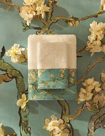 %100 Pamuk Van Gogh Almond Blossom El Havlusu Turkuaz (30x50 cm)