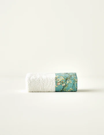 %100 Pamuk Van Gogh Almond Blossom El Havlusu Turkuaz (30x50 cm)