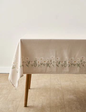 Daisy Kopanakili Baskılı Masa Örtüsü Bej (150x250 cm)
