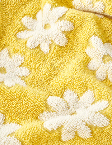 Daisy Jakarlı Y&uuml;z Havlusu Sarı (50x90 cm)