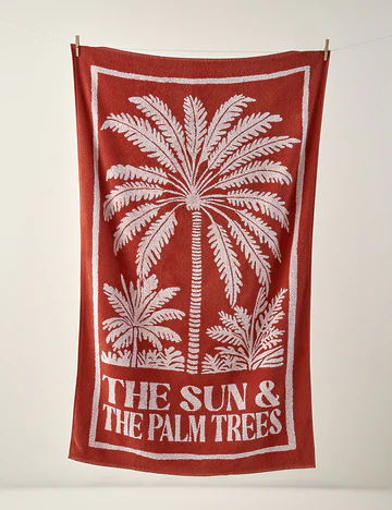 %100 Pamuk The Sun The Palm Plaj Havlusu Kiremit (90x150 cm)