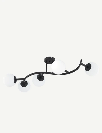 Davis 5'li Avize Siyah (30x105 cm)