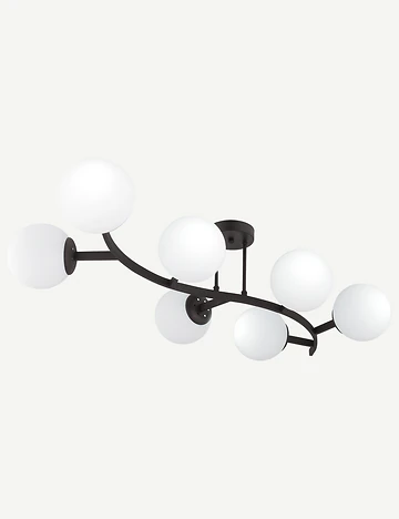 Davis 7'li Avize Siyah (30x105 cm)