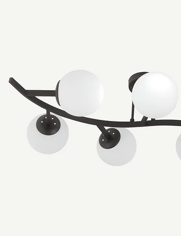 Davis 7'li Avize Siyah (30x105 cm)