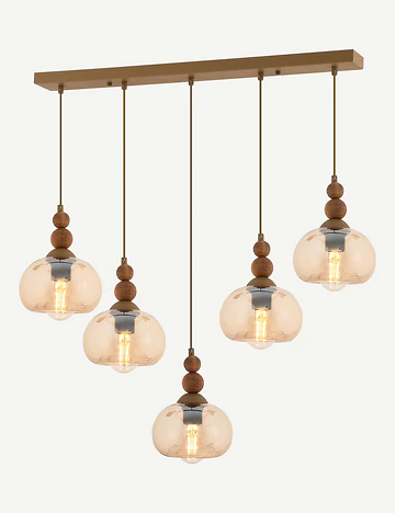 Elise 5'li Sıralı Avize Eskitme (75x90 cm)