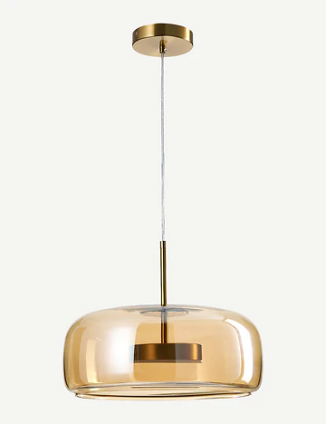 Pyke Bal Camlı Tekli Led Sarkıt Avize Eskitme (33x70 cm)