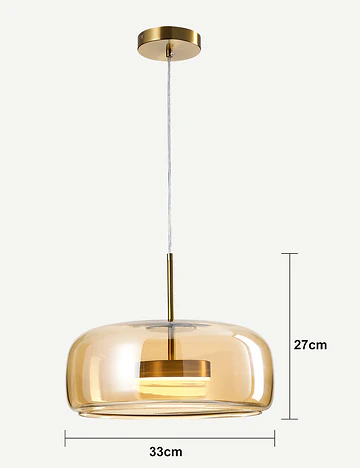 Pyke Bal Camlı Tekli Led Sarkıt Avize Eskitme (33x70 cm)