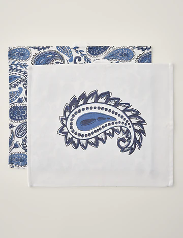 Paisley Pamuklu 2'li Kurulama Bezi Mavi (40x50 cm)