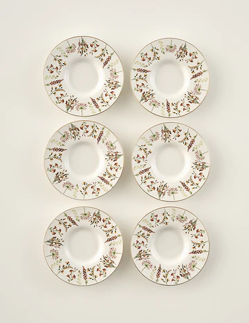 Flores Porselen 6'lı Çay Tabağı Seti (12 cm)