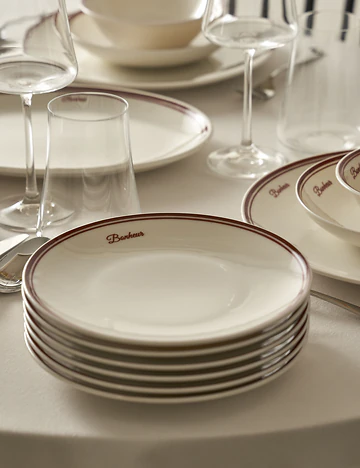 Bonheur Porselen Pasta Tabağı Bordo (21 cm)