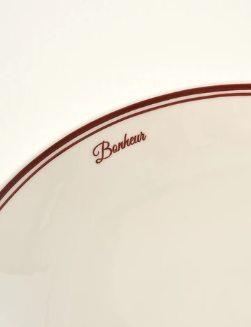 Bonheur Porselen Çukur Tabak Bordo (20 cm)