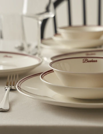 Bonheur Porselen Çukur Tabak Bordo (20 cm)