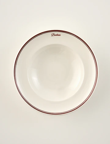 Bonheur Porselen Makarna Tabağı Bordo (28 cm)