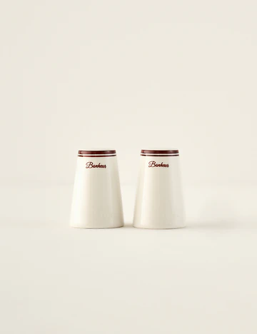 Bonheur Porselen Tuzluk-Biberlik Seti Bordo (8 cm)