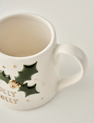 Jolly Holly Yılbaşı Stoneware Kupa (390 cc)