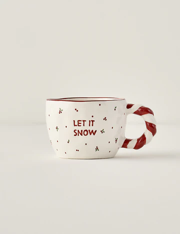 Let It Snow Yılbaşı Stonware Kupa Kırmızı (300 cc)