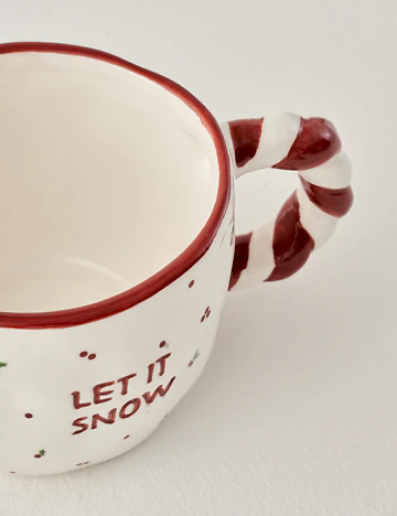 Let It Snow Yılbaşı Stonware Kupa Kırmızı (300 cc)