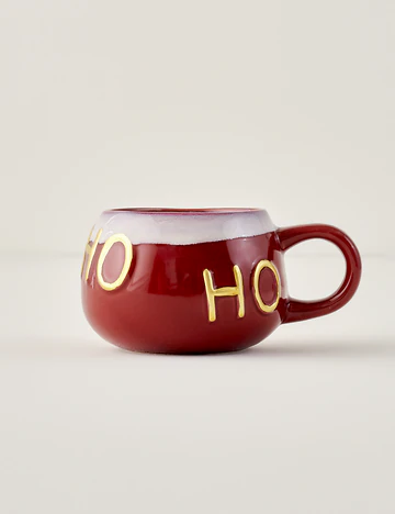 HoHoHo Yılbaşı Stoneware Kupa Kırmızı (370 cc)