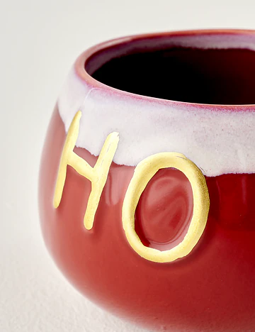 HoHoHo Yılbaşı Stoneware Kupa Kırmızı (370 cc)
