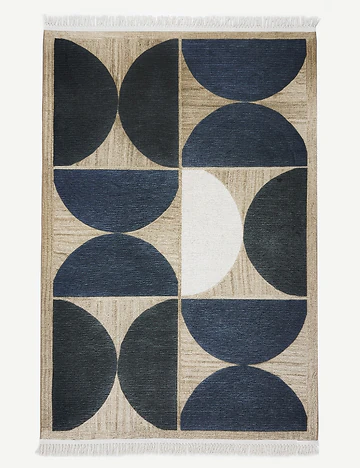 %100 Pamuk Live Kilim Naturel-Siyah (150x230 cm)
