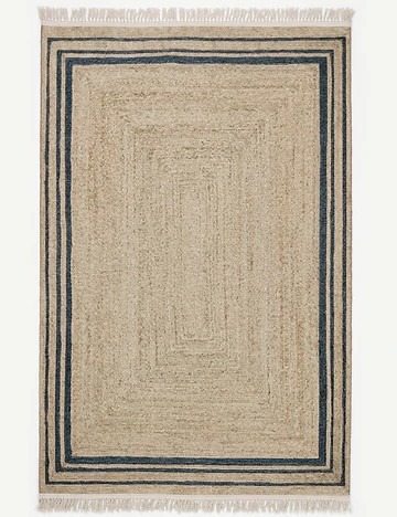 %100 Pamuk Jeff Kilim Naturel-Siyah (150x230 cm)