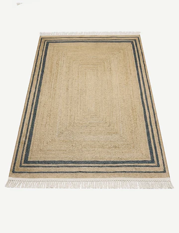 %100 Pamuk Jeff Kilim Naturel-Siyah (150x230 cm)