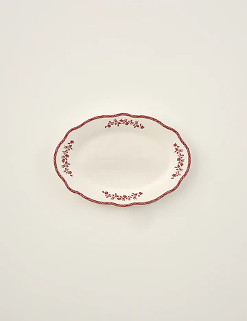 Catherine New Bone Porselen Sunum Tabağı Kırmızı (26 cm)
