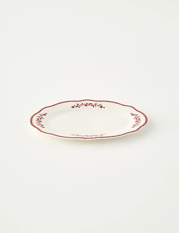 Catherine New Bone Porselen Sunum Tabağı Kırmızı (26 cm)