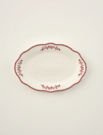 Catherine New Bone Porselen Sunum Tabağı Kırmızı (30,5 cm)
