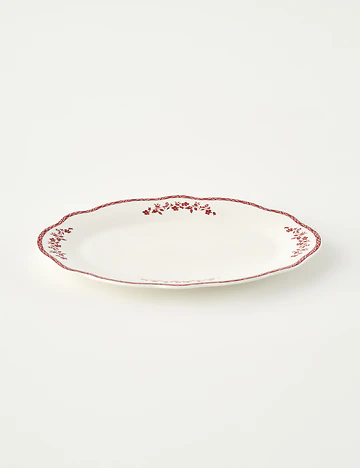 Catherine New Bone Porselen Sunum Tabağı Kırmızı (30,5 cm)