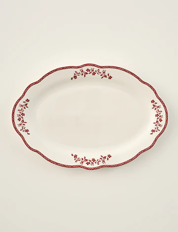 Catherine New Bone Porselen Sunum Tabağı Kırmızı (35,5 cm)