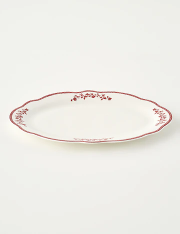 Catherine New Bone Porselen Sunum Tabağı Kırmızı (35,5 cm)