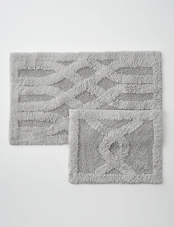 %100 Pamuk Calista Paspas Takımı Gri (60x100 cm)