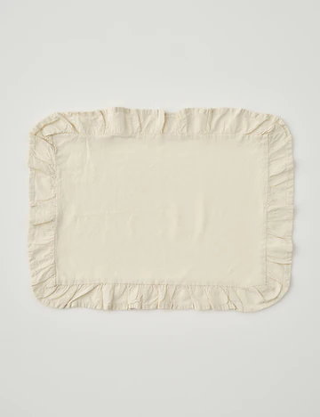 %100 Pamuk Elegance Fırfırlı Amerikan Servis Ekru (35x45 cm)