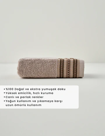 Premium Ege Pamuğu Yüz Havlusu Vizon (50x90 cm)